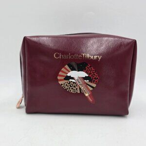 Charlotte Tilbury Deep Red Cosmetic Case with Lip Design